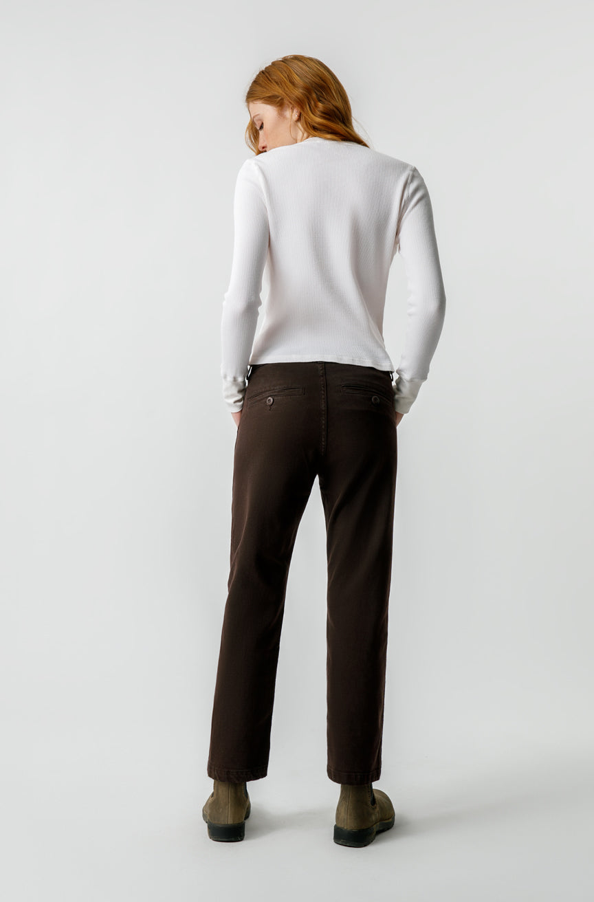 AMO Denim Easy Trouser in Espresso