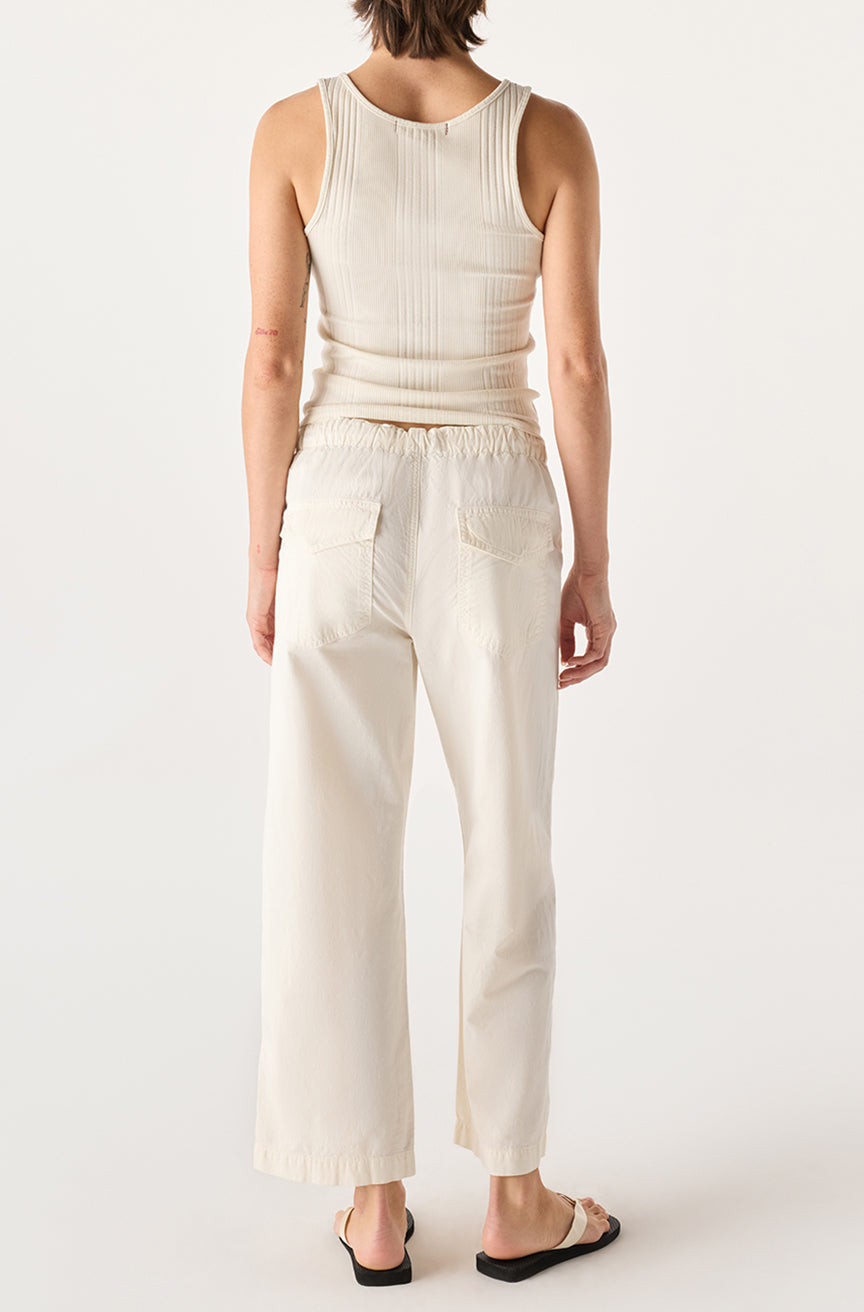 AMO Denim | Easy Drawstring Slouch Crop in Bone