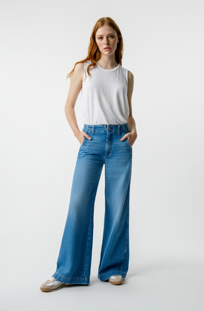 AMO Denim  Edith Wide Leg Trouser in Amity – A M O