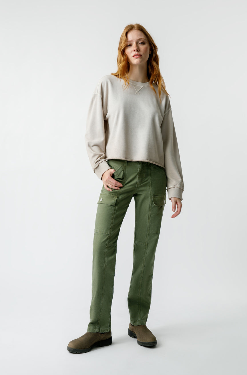 AMO Denim Ellen Cargo Pant in Tea Leaf