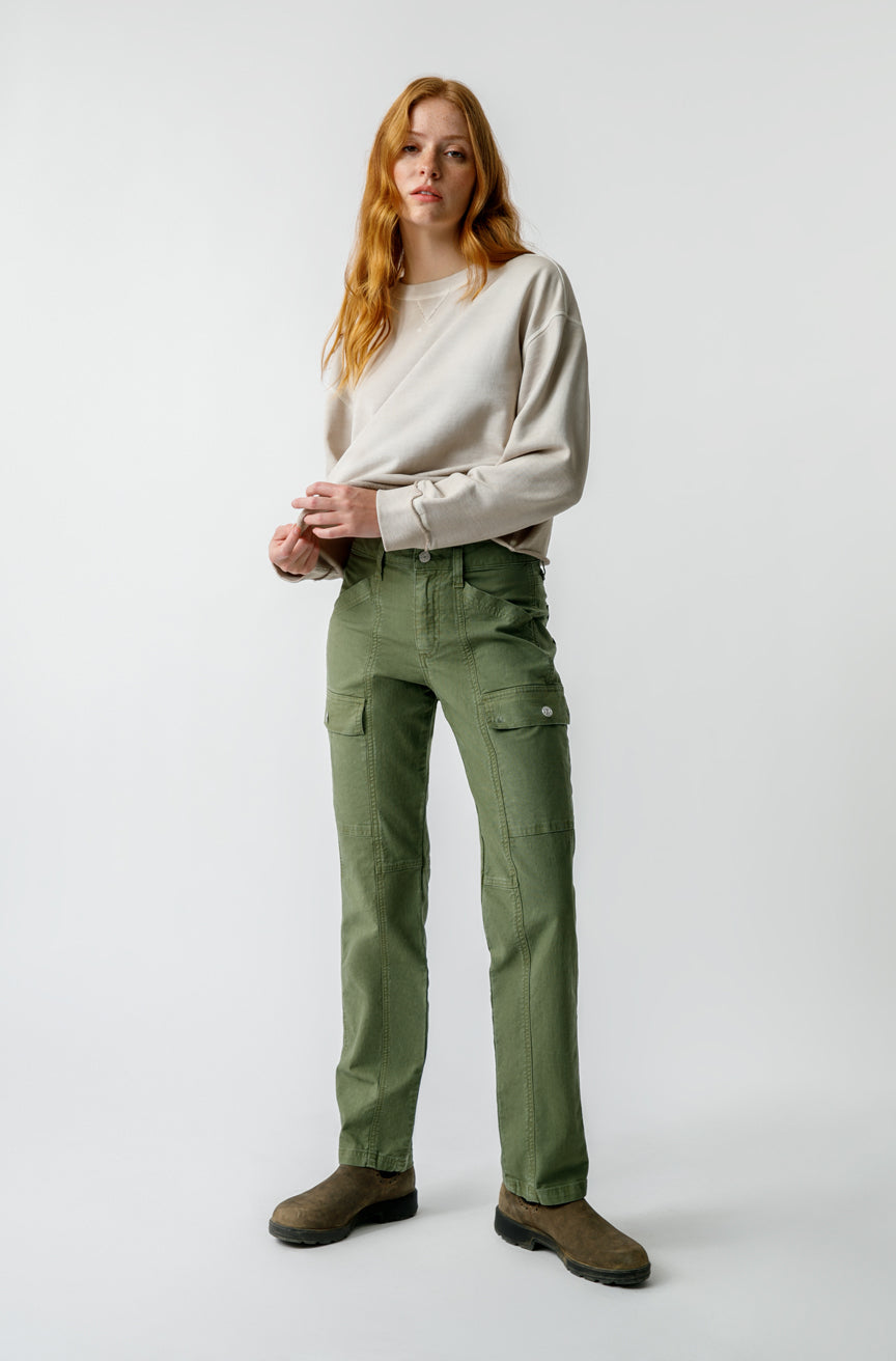 AMO Denim Ellen Cargo Pant in Tea Leaf