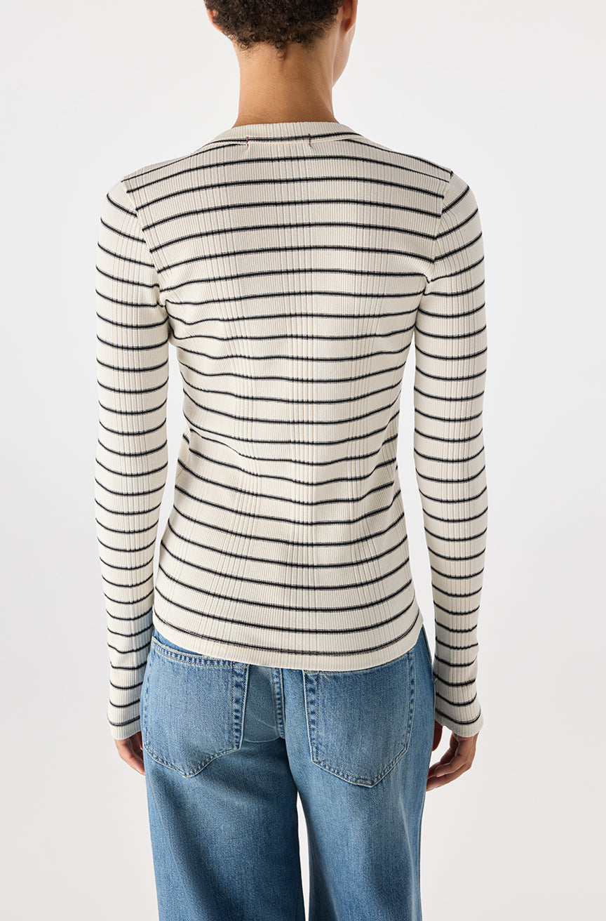 AMO Denim | Joanna Long Sleeve in Natural/Black