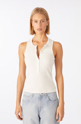 AMO Denim | Frances Tank in Eggshell