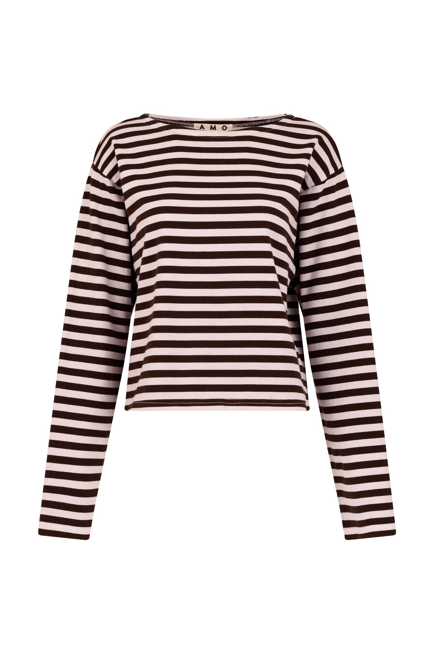 AMO Denim | Hepburn Top in Mocha/Storm Stripe