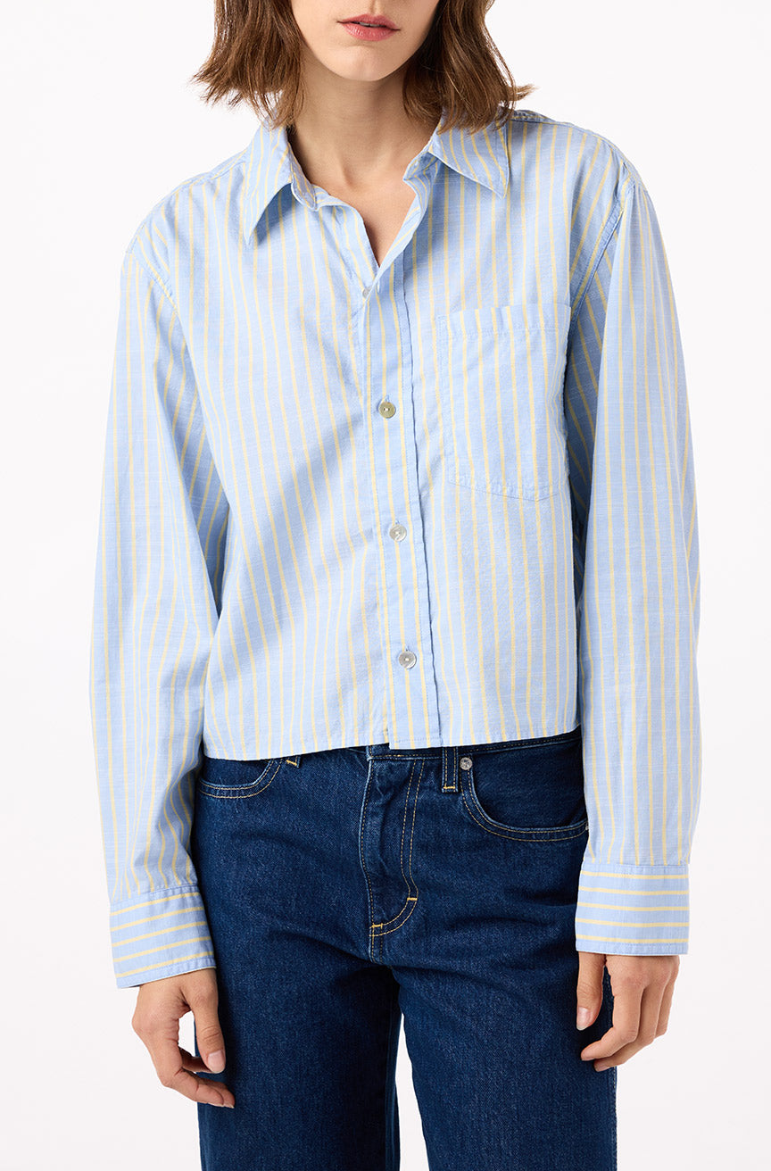 AMO Denim | Janet Shirt in Blue/Limoncello