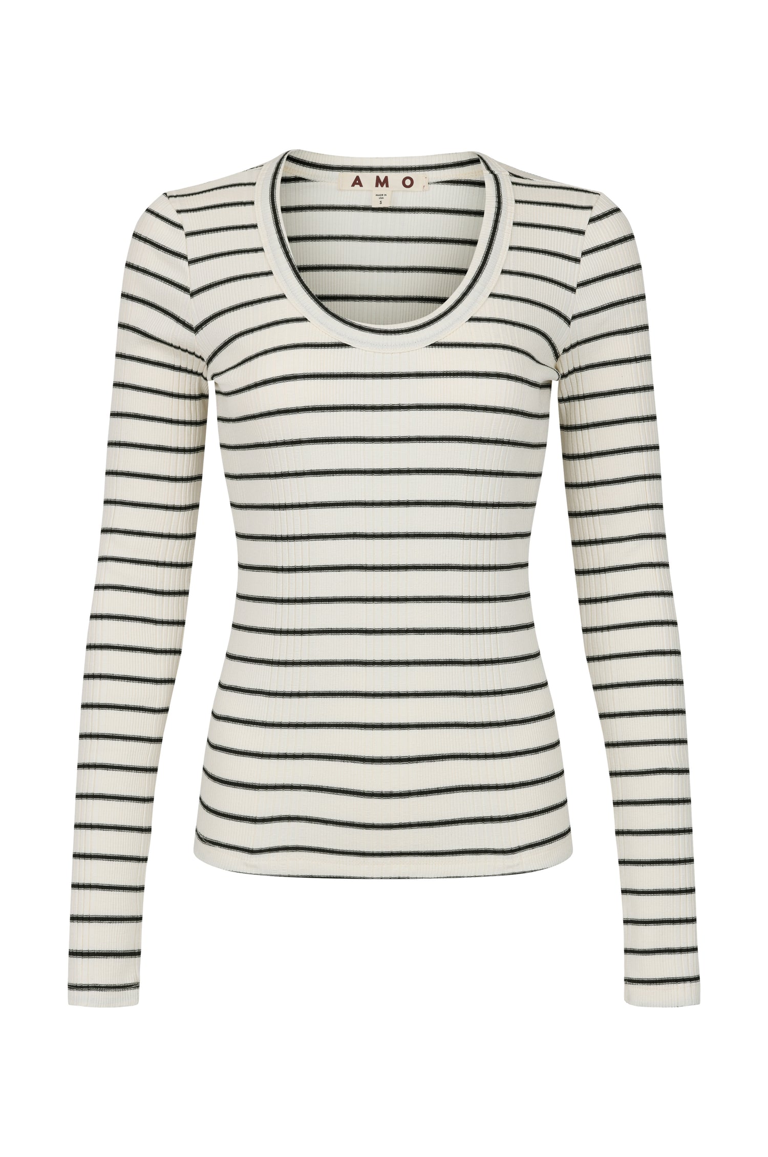 AMO Denim | Joanna Long Sleeve in Natural/Black