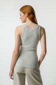 AMO Denim Long Rib Tank in Pumice