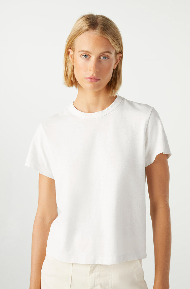 AMO Denim Love Tee in White A M O