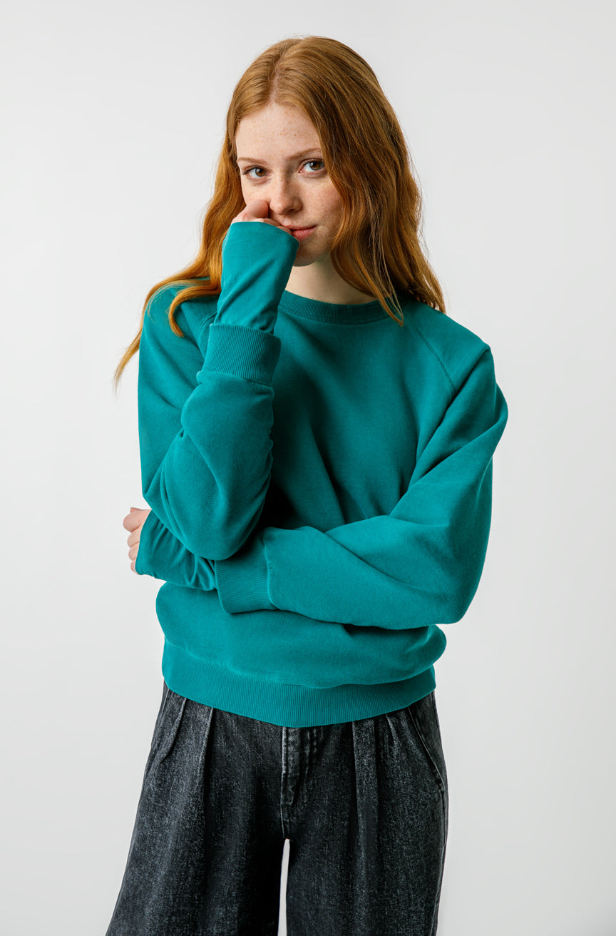 AMO Denim Lovebird Double Layer Fleece in Emerald