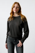 AMO Denim Lovebird Double Layer Fleece in Vintage Black