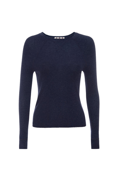 AMO Denim | Lovely Rib Tee in Neptune – A M O