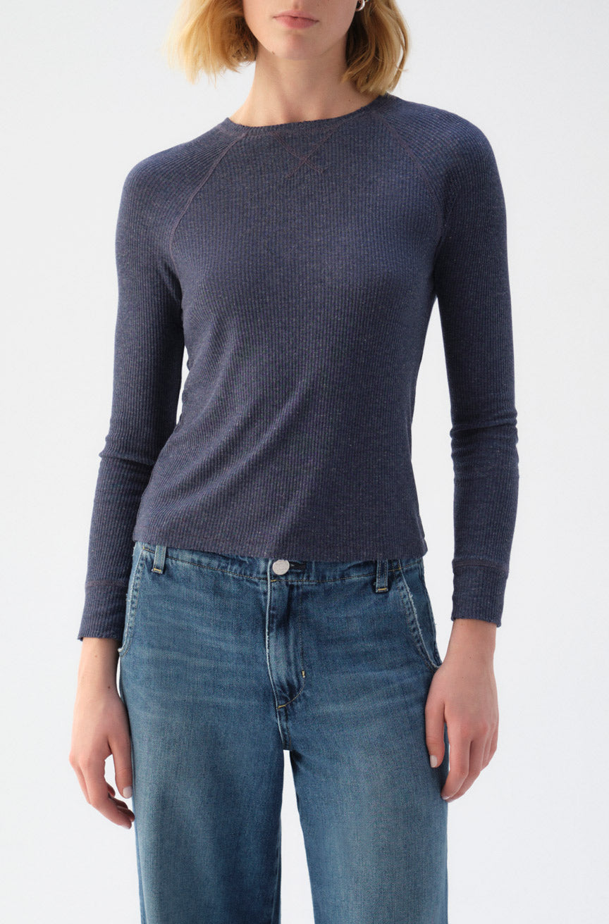 AMO Denim | Lovely Rib Tee in Neptune