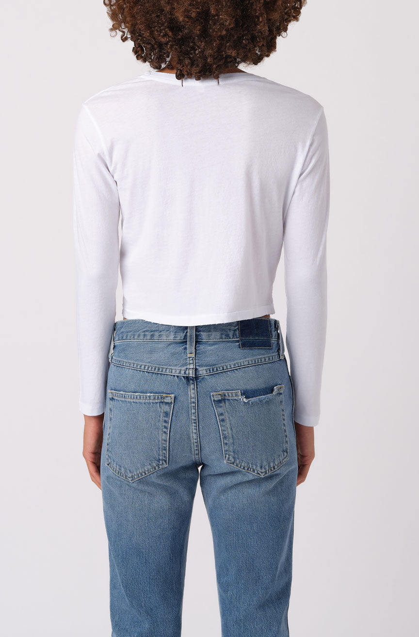 AMO Denim L/S Babe Tee in White