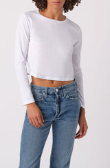 AMO Denim L/S Babe Tee in White