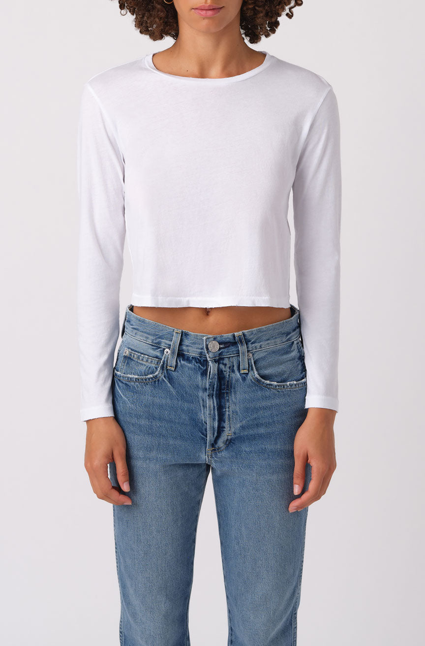 AMO Denim L/S Babe Tee in White