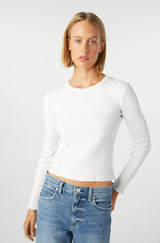 AMO Denim Slim Rib in White