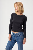 Slim Rib Tee <br> Black