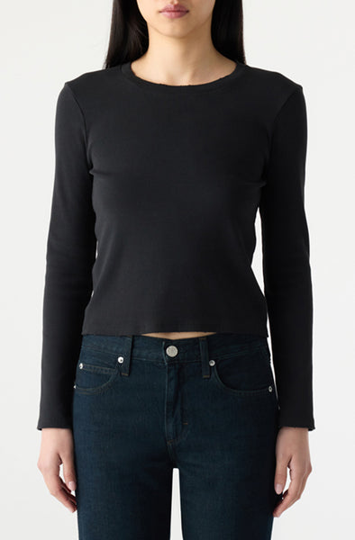 RIB LONG SLEEVE TEE ブラック Mサイズ AMO Denim | Slim Rib Tee in Black – A M O