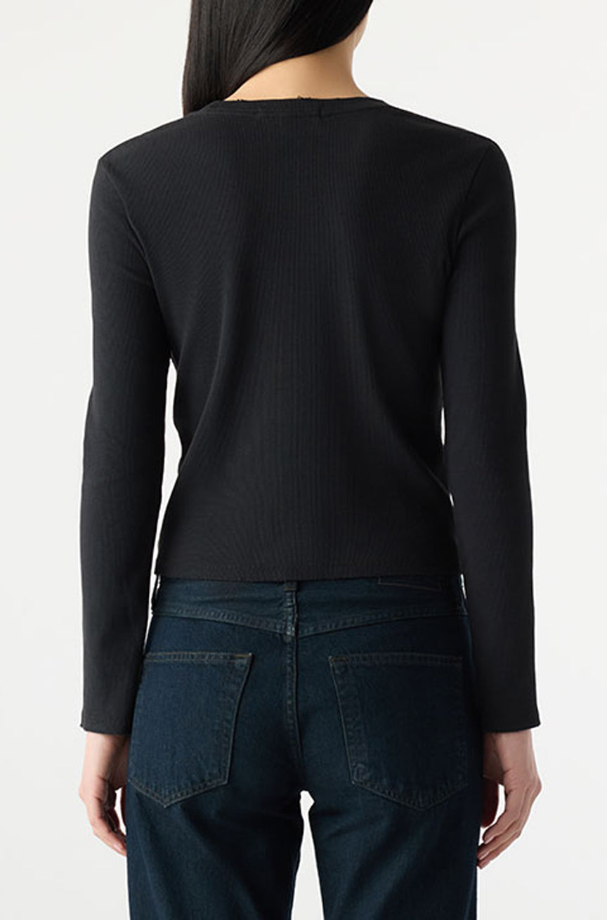 AMO Denim | Slim Rib Tee in Black – A M O