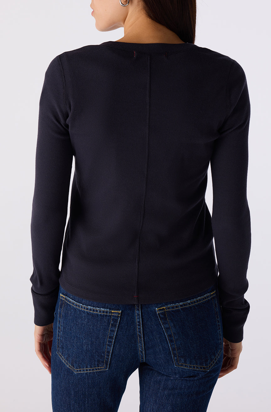 AMO Denim | Calla Henley in Vintage Black