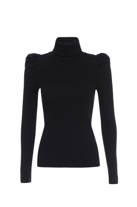 Puff Sleeve Turtle Neck in Black – A M O