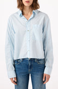 AMO Denim | Ruth Crop Shirt in Blue Bird