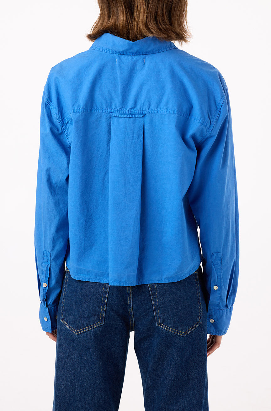 AMO Denim | Ruth Crop Shirt in French Blue