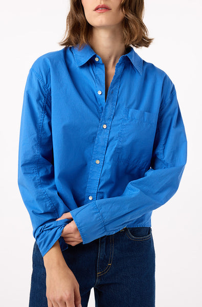 AMO Denim | Ruth Crop Shirt in French Blue