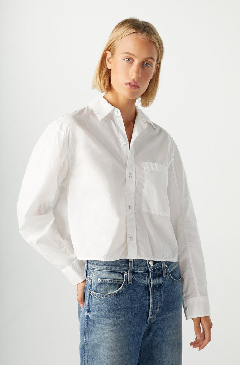 AMO Denim | Ruth Crop Shirt in White – A M O