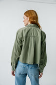 AMO Denim Ruth Crop Shirt in Tea Leaf