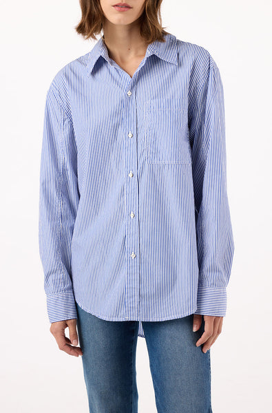 AMO Denim | Ruth Oversized Shirt in Blue Multi Stripe