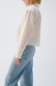 AMO Denim | Ruth Crop Shirt in Bone/Neptune Multi