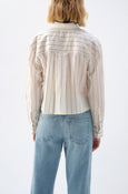 AMO Denim | Ruth Crop Shirt in Bone/Neptune Multi