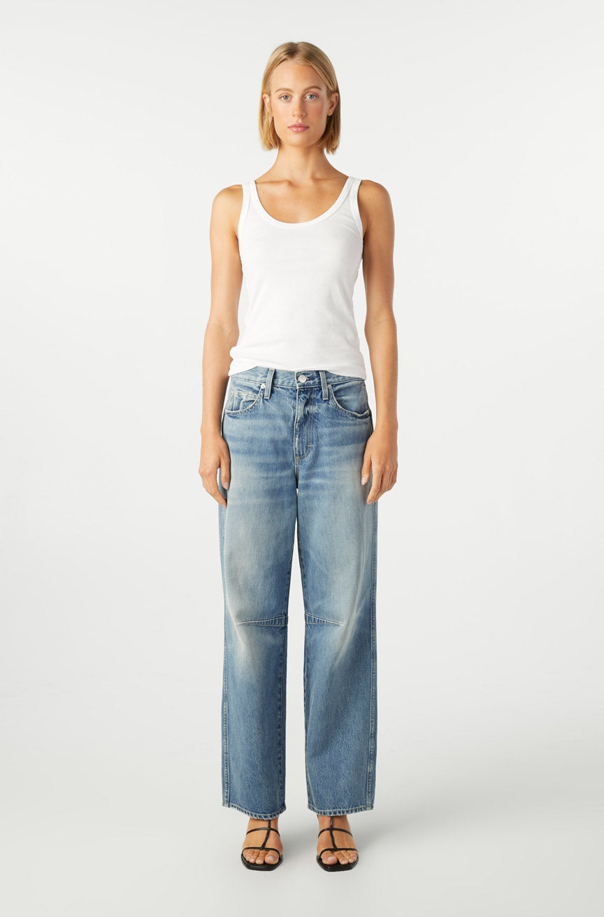 AMO Denim Sandra Baggy in Cherry Bomb