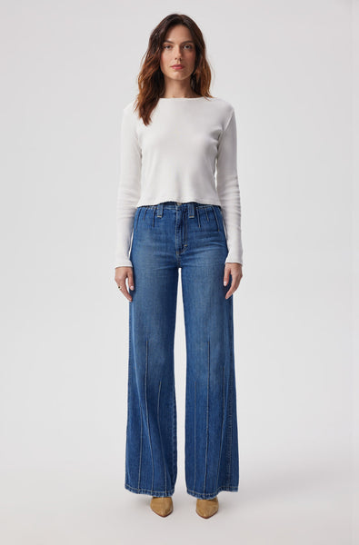 AMO Women's Liz Split Flare Jeans, Infatuation, Blue, 29 at