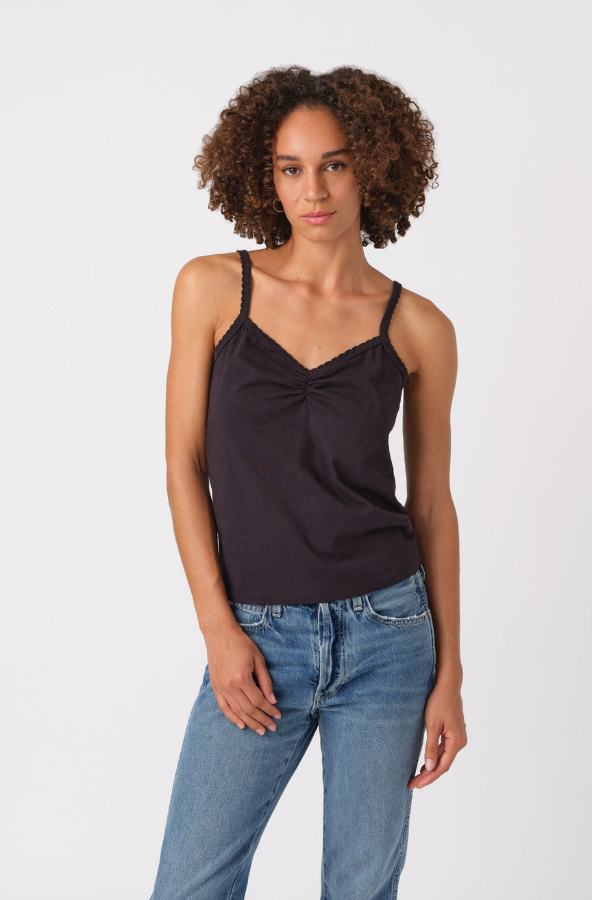 Scallop Knit Cami  Vintage Black