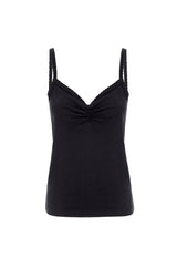 AMO Denim Scallop Cami in Vintage Black