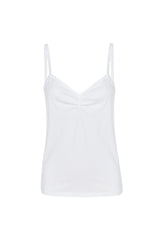 AMO Denim Scallop Cami in White