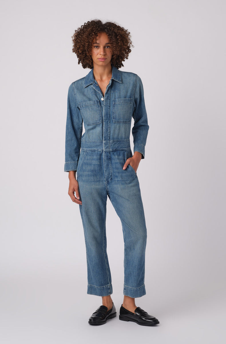 Buy Casual Wide Leg Light Blue Denim Jumpsuit for Women (28) at Amazon.in
