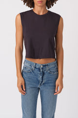 AMO Sleeveless Babe Tee in Vintage Black