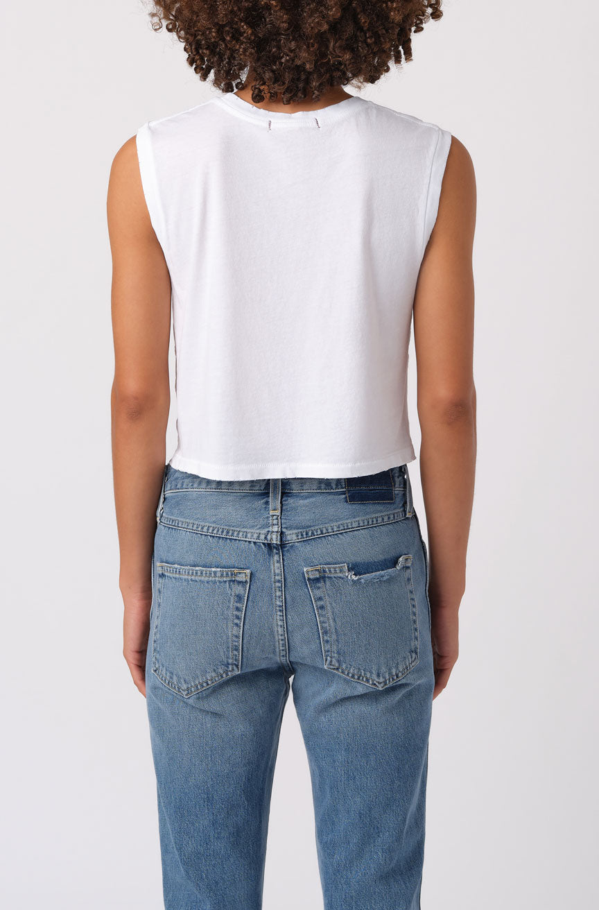 AMO Sleeveless Babe Tee in White