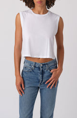 AMO Sleeveless Babe Tee in White