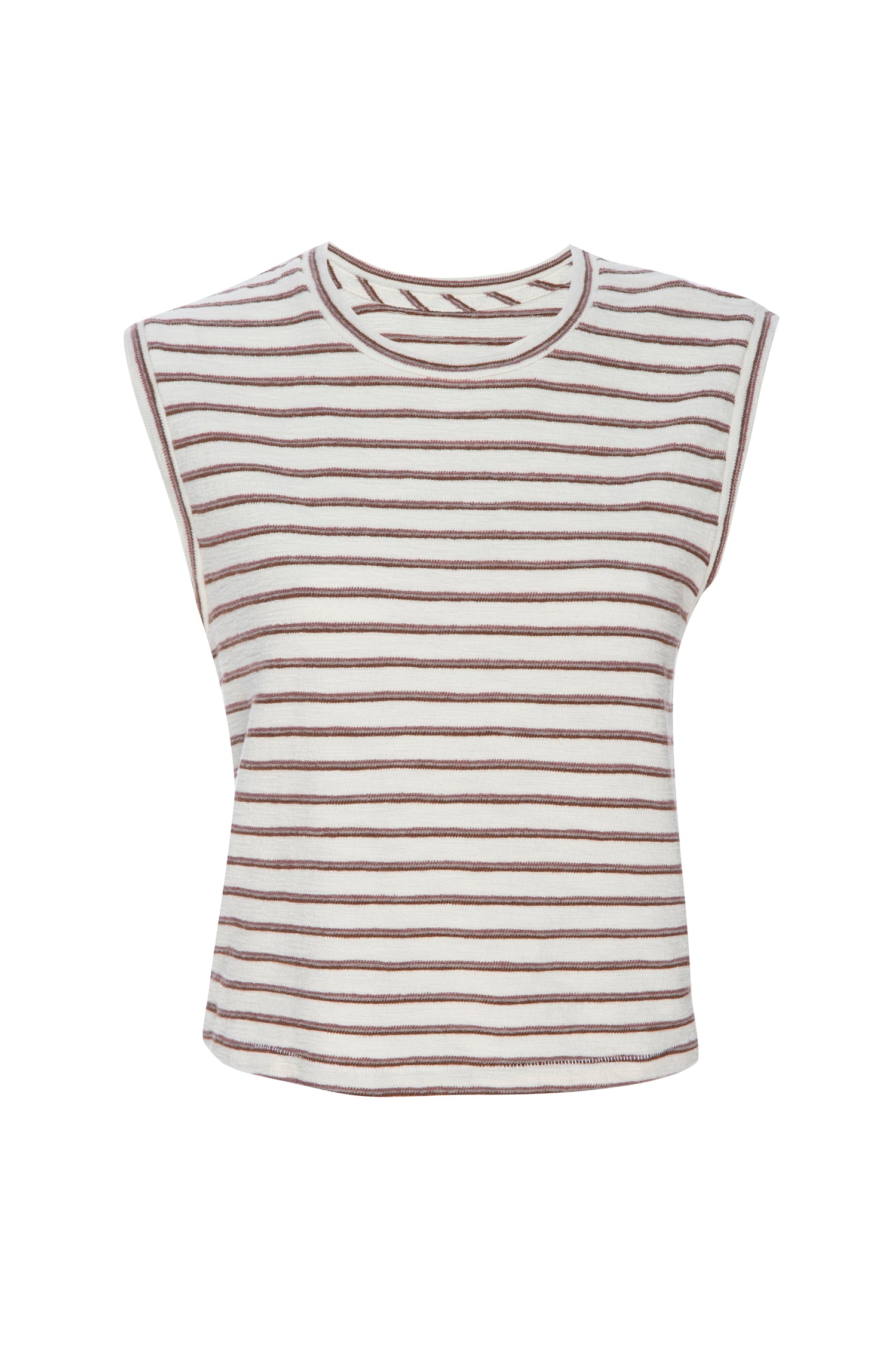 AMO Denim Sleeveless Babe Tee in Bone