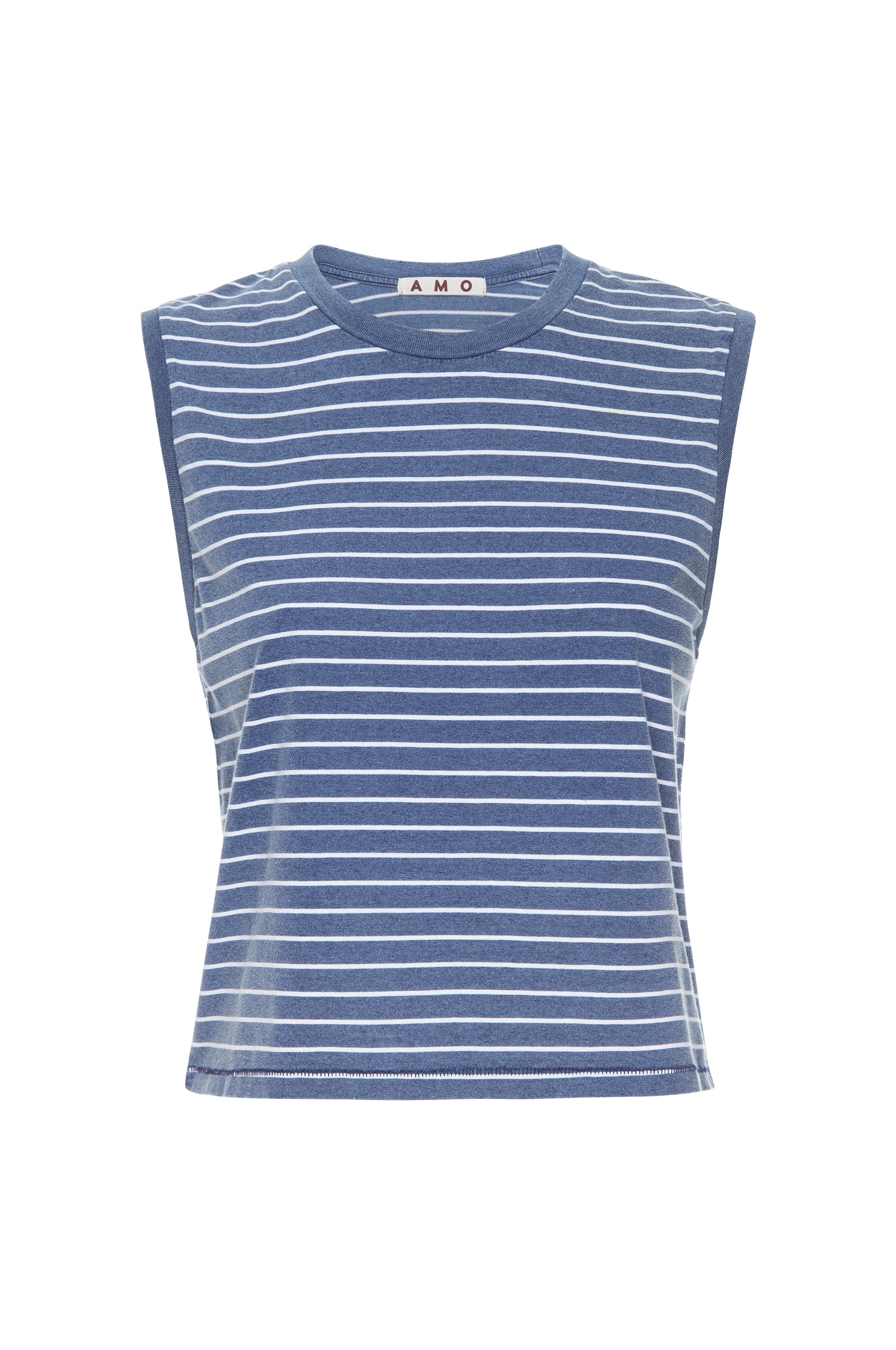 AMO Denim | Sleeveless Babe Tee in Indigo/White