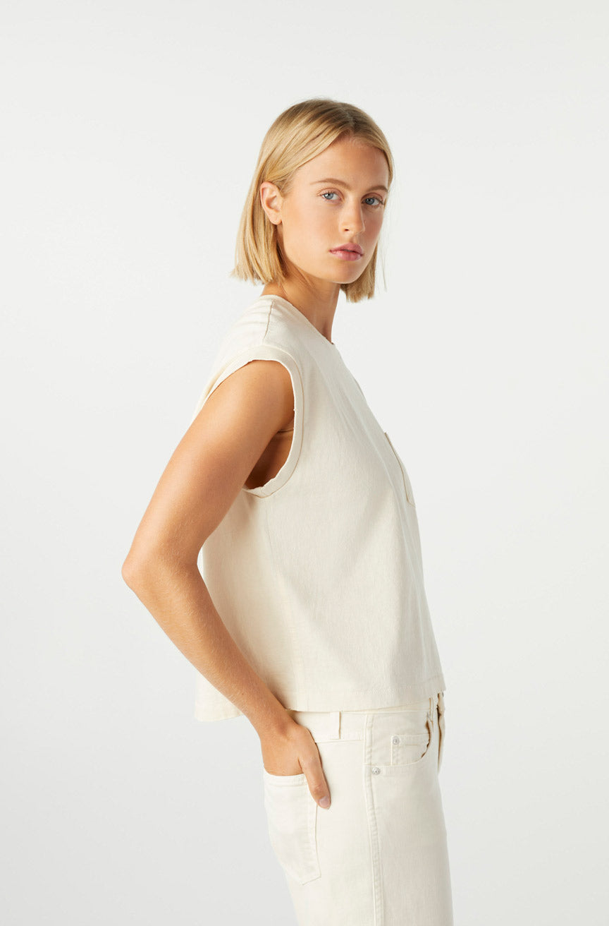 AMO Denim Sunny Tee in Bone