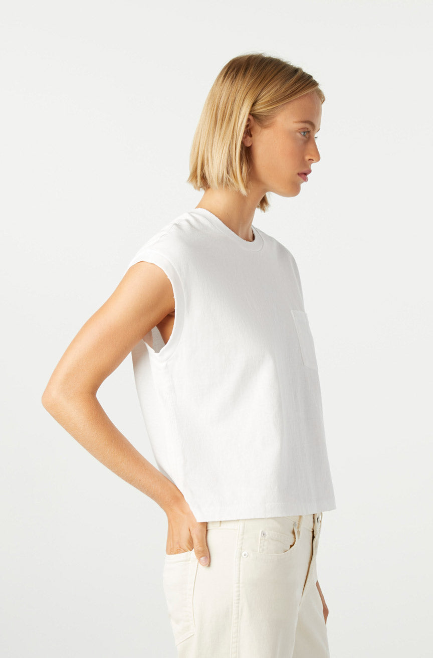 AMO Denim Sunny Tee in White