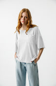 AMO Denim Sweetness Crew in White