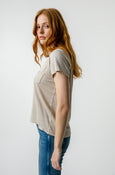 AMO Denim Sweetness V-Neck in Pumice