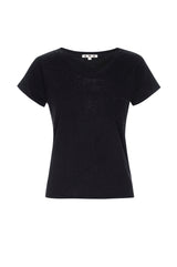 AMO Denim Sweetness V Neck in Black