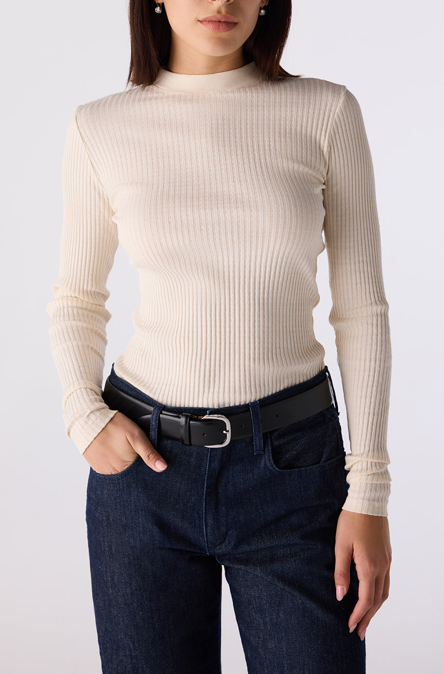 AMO Denim | Ruthie Long Sleeve in Bone